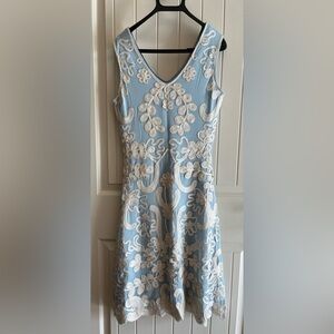 Sundance Light Blue and White Floral Mini Dress